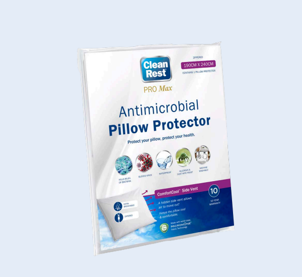 CleanRest Pillow Protector: Animicrobial & Waterproof PHHS