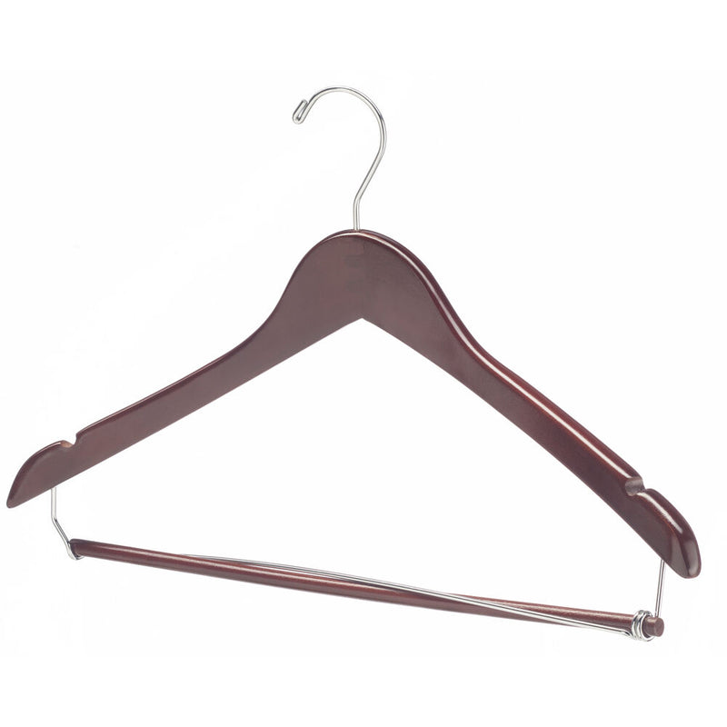 Contour Wood Suit Hangers w/ Clamps- Set of 100