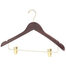 Contour Wood Hangers with Clamps (Set of 100)