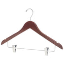 Straight Wood Hangers with Clamps (Set of 100)