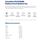 CleanRest Platinum Replacement Quilted Top