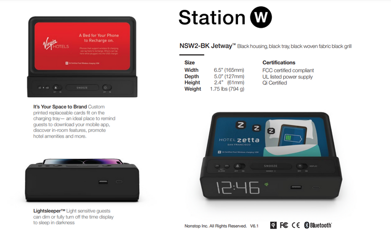 Alarm Clock with Wireless Charging Station