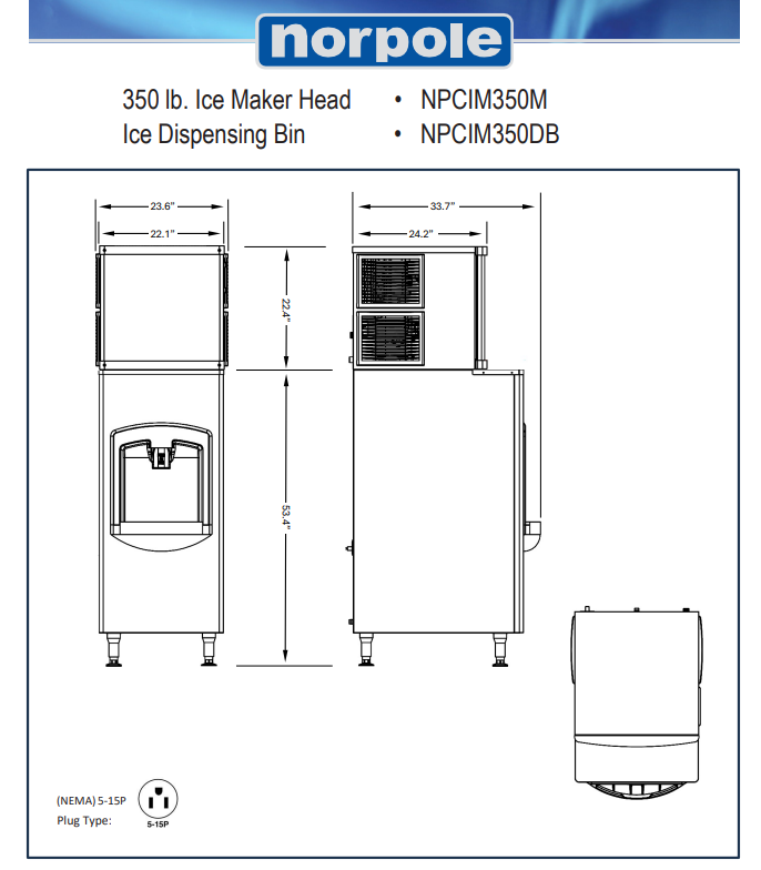 Norpole Commercial Dispensing Ice Maker