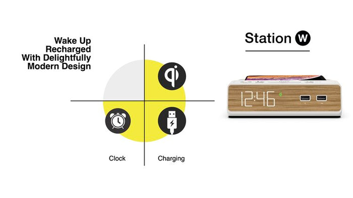 Alarm Clock Wireless Charging Station PHHS - Main Image