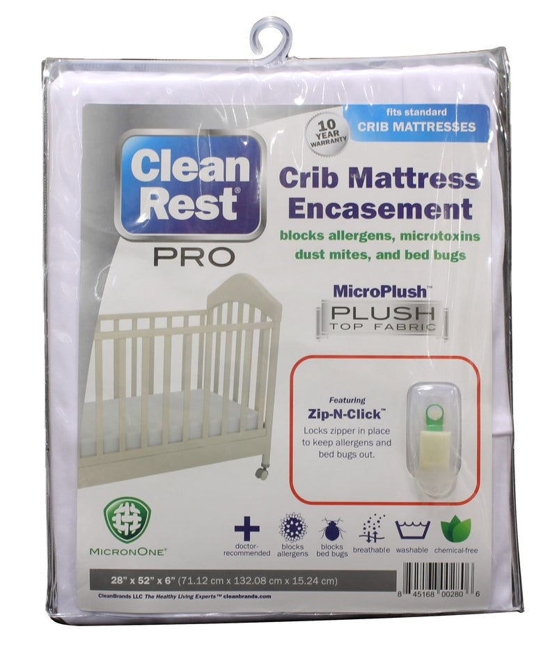 Clean Rest Pro Crib Mattress Encasement package.