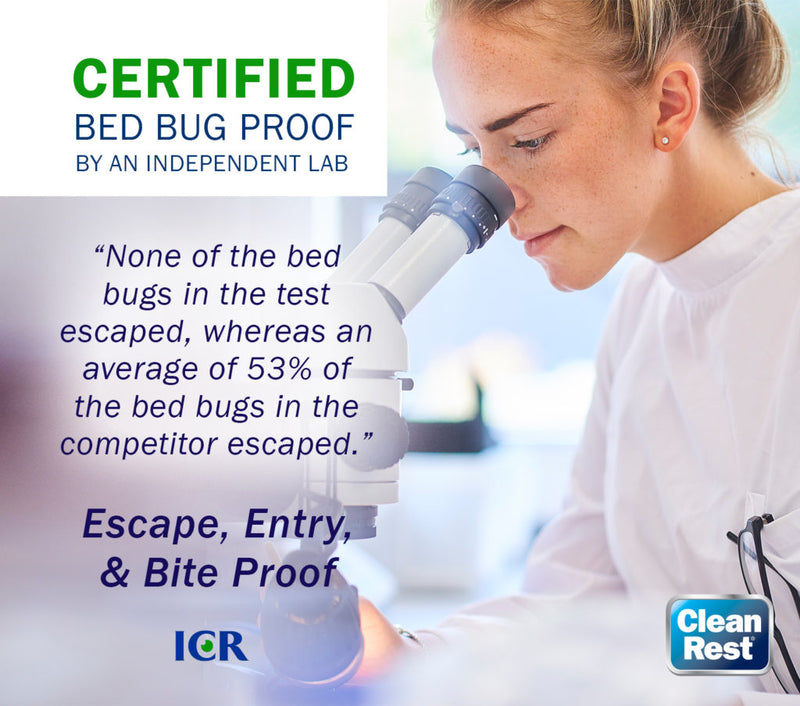 Certified bed bug proof graphic.