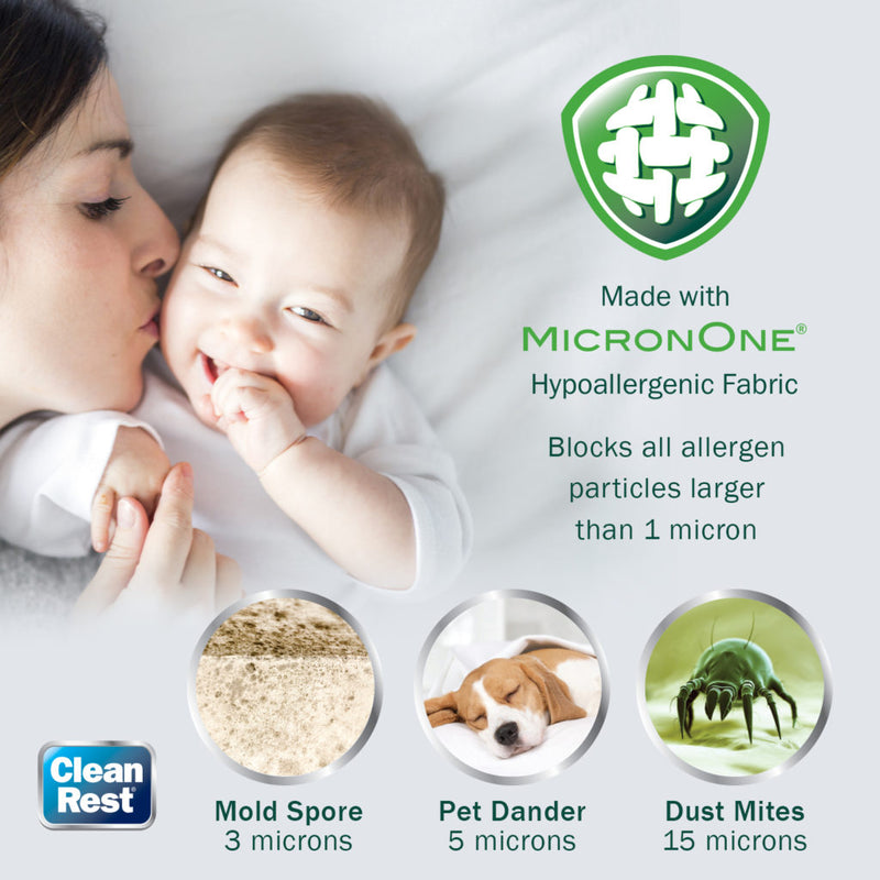 MicronOne hypoallergenic fabric features.